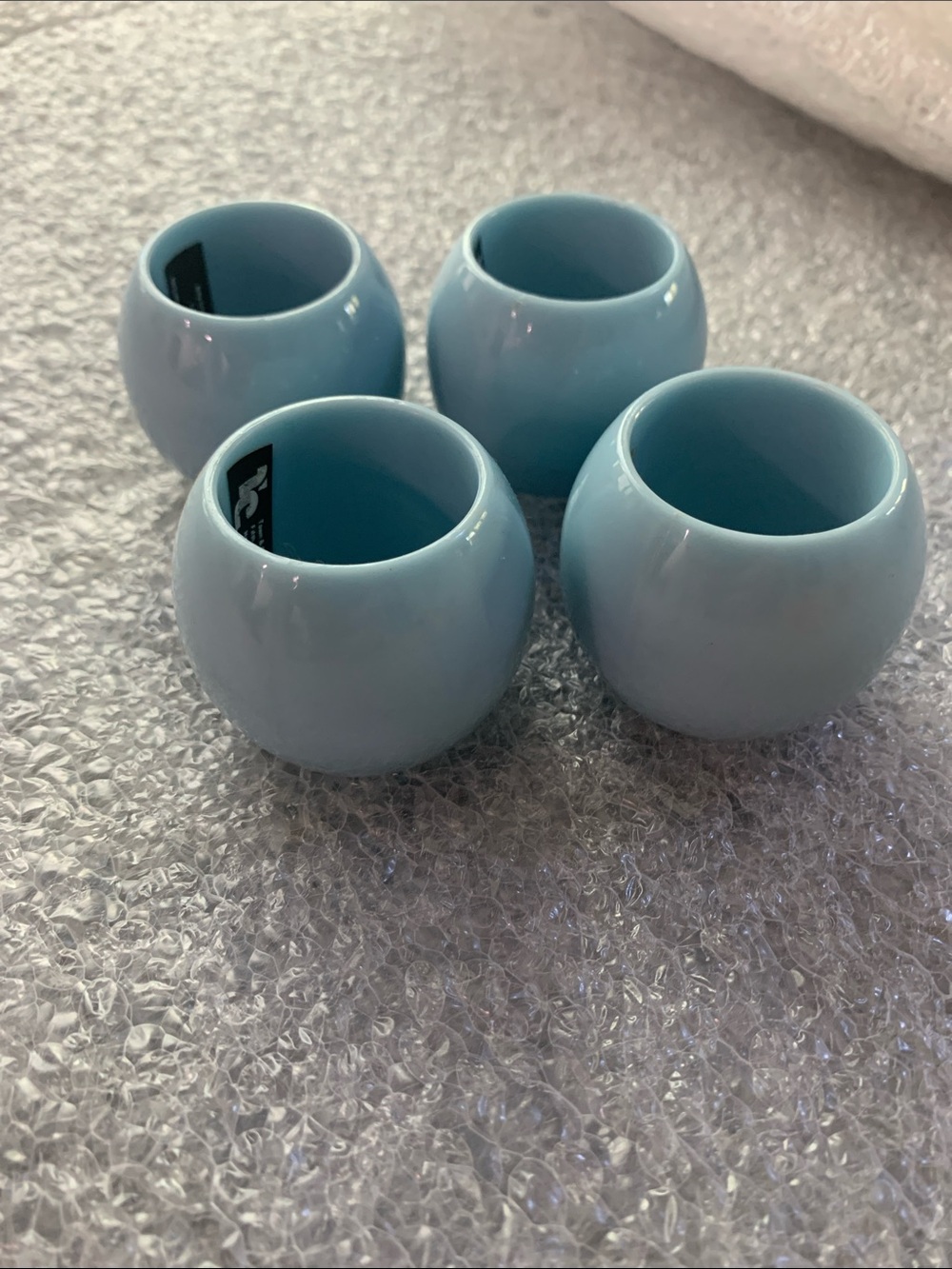 Vintage Town & Country Linen Corp lucite mid-century modern napkin ring set of 4